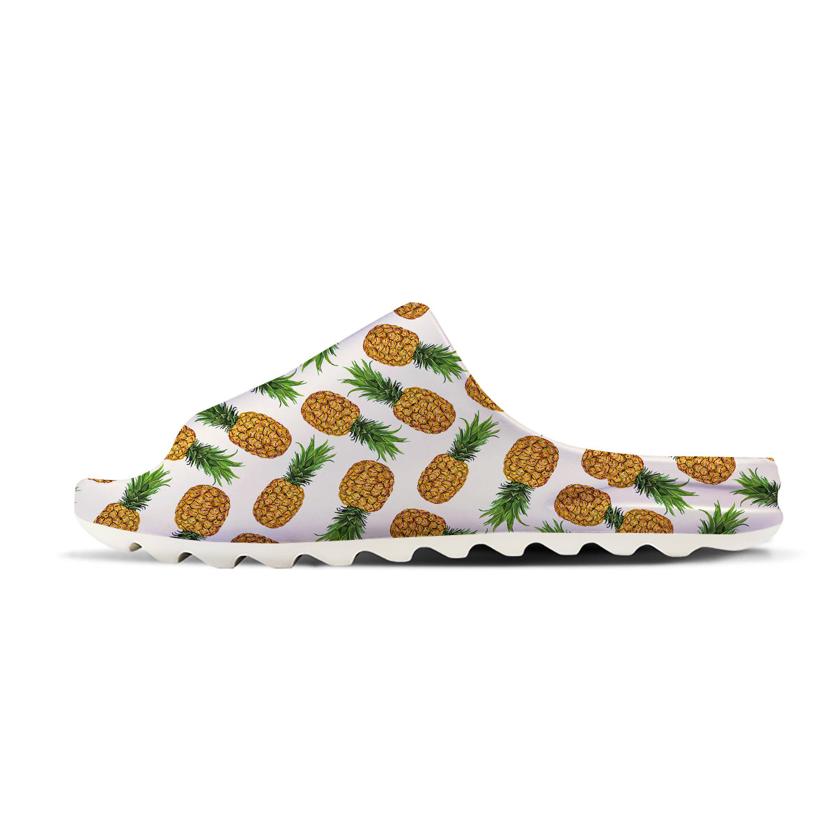 Pineapple White Print Pattern Sandals-grizzshop