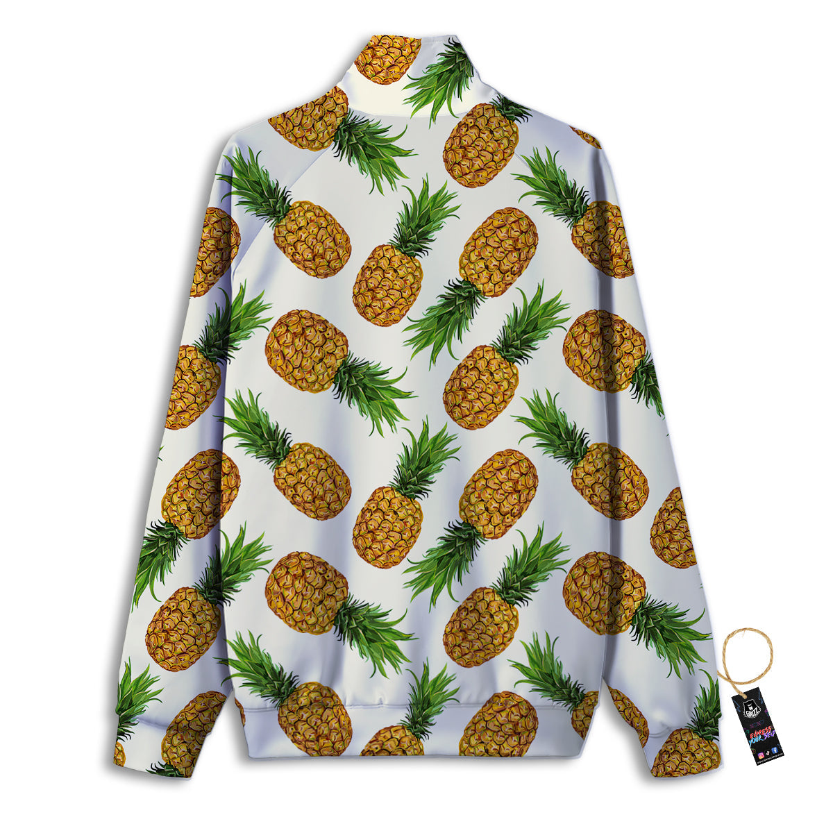 Pineapple White Print Pattern Track Jacket-grizzshop
