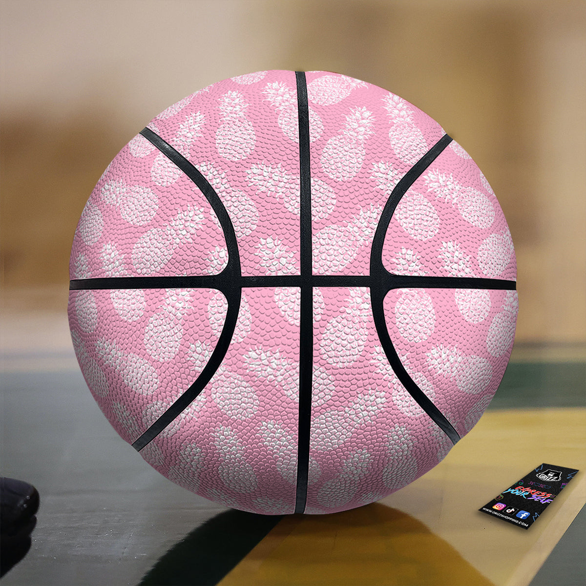 Pineapple White Summer Pink Print Pattern Basketball