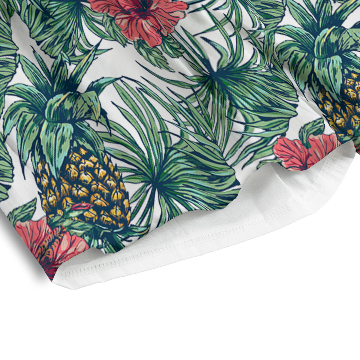 Pineapple White Tropical Print Pattern Men's Athletic Shorts-grizzshop