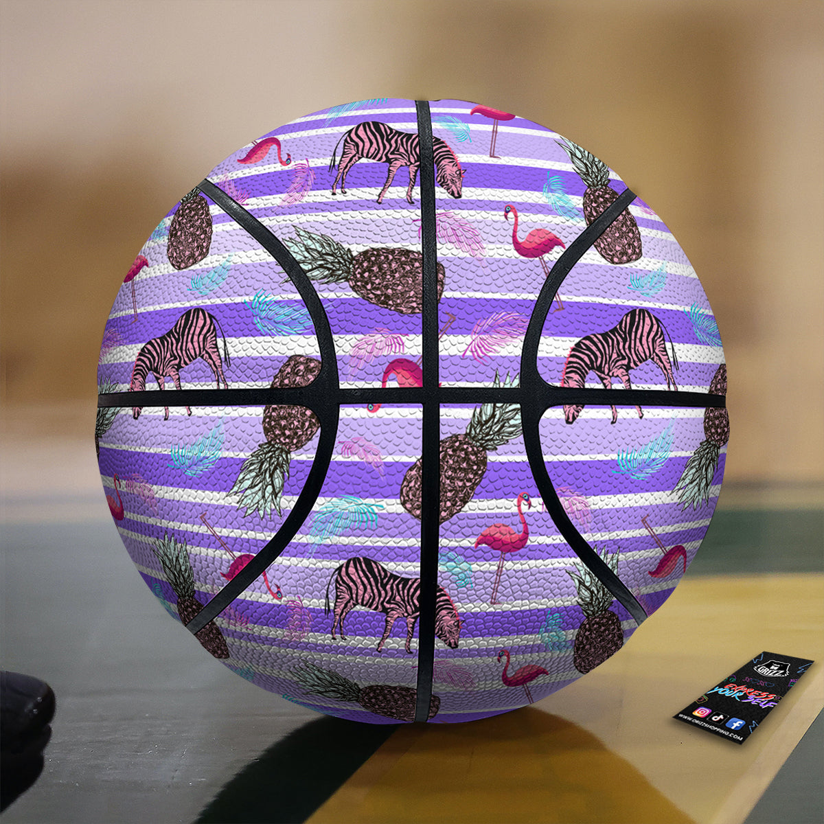 Pineapple Zebra Vintage Print Pattern Basketball