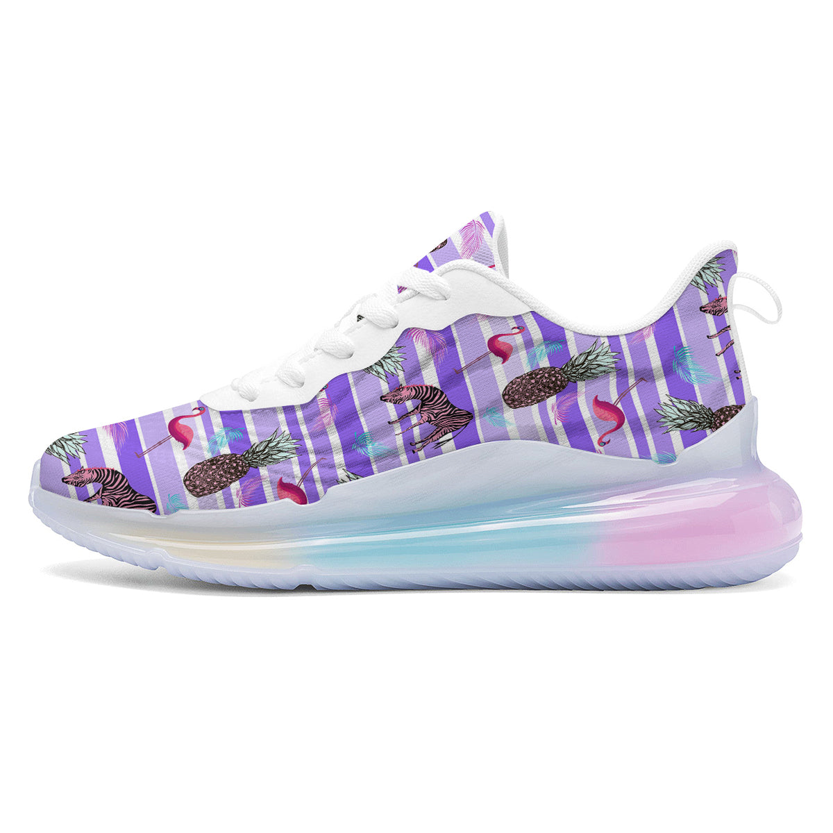 Pineapple Zebra Vintage Print Pattern Running Sneakers-grizzshop