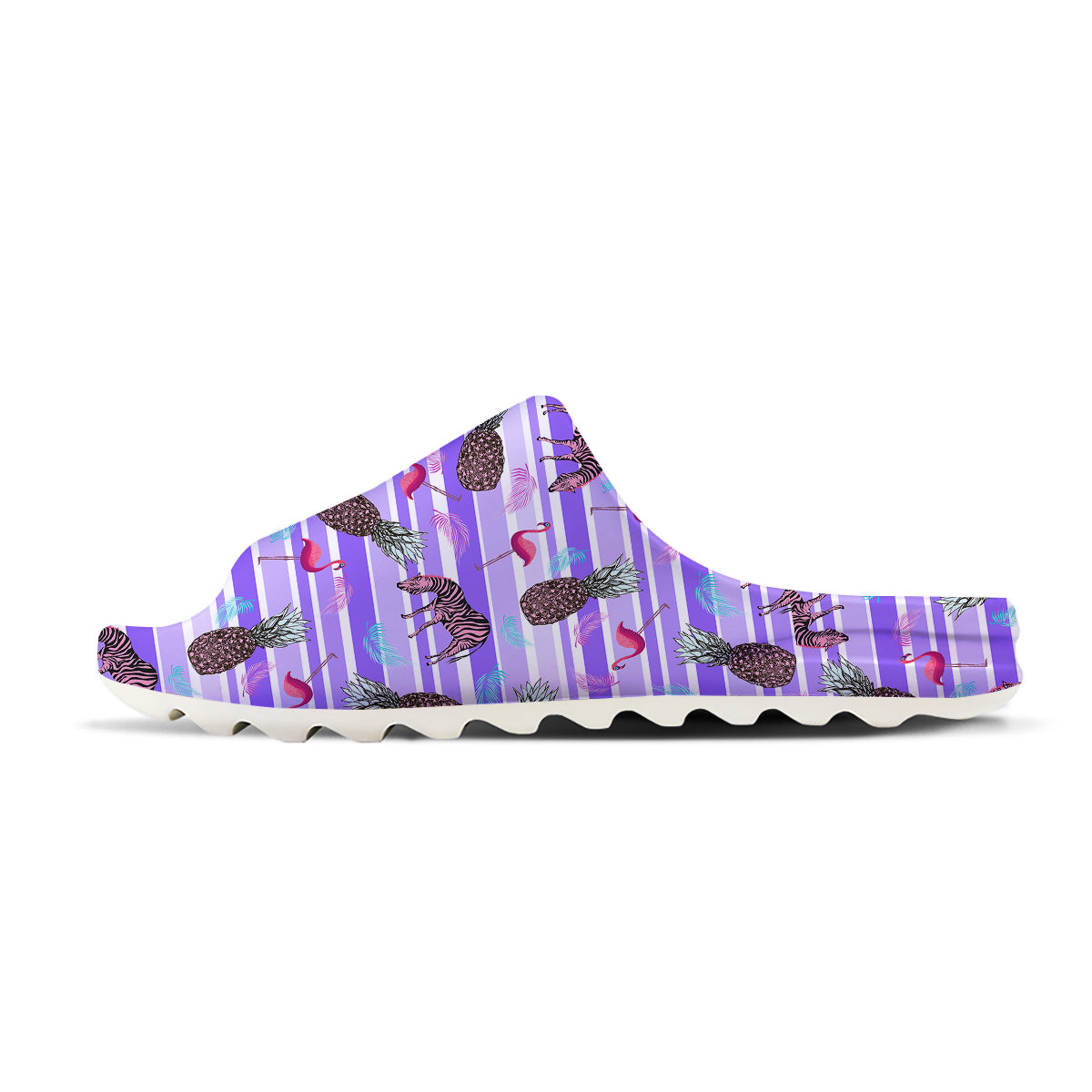 Pineapple Zebra Vintage Print Pattern Sandals-grizzshop