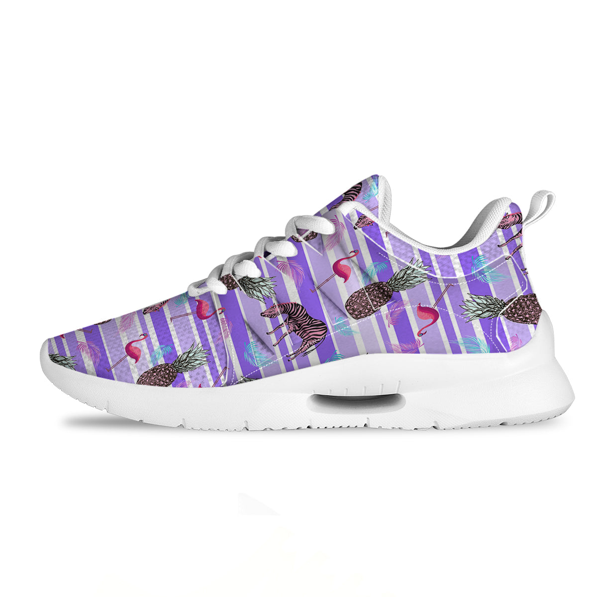 Pineapple Zebra Vintage Print Pattern Tennis Shoes-grizzshop