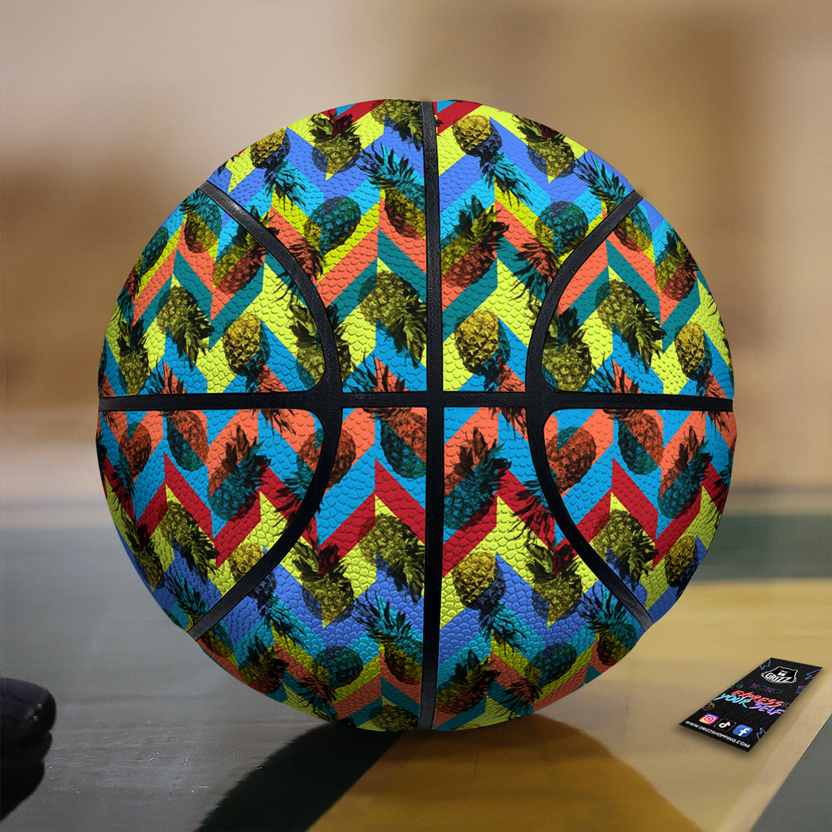 Pineapple Zigzag Print Pattern Basketball
