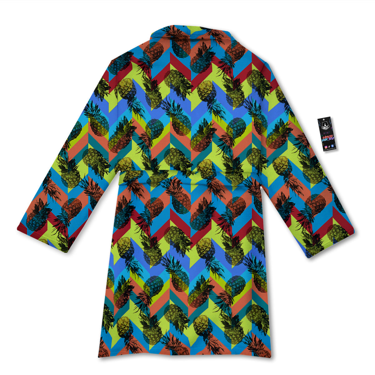 Pineapple Zigzag Print Pattern Bathrobe-grizzshop
