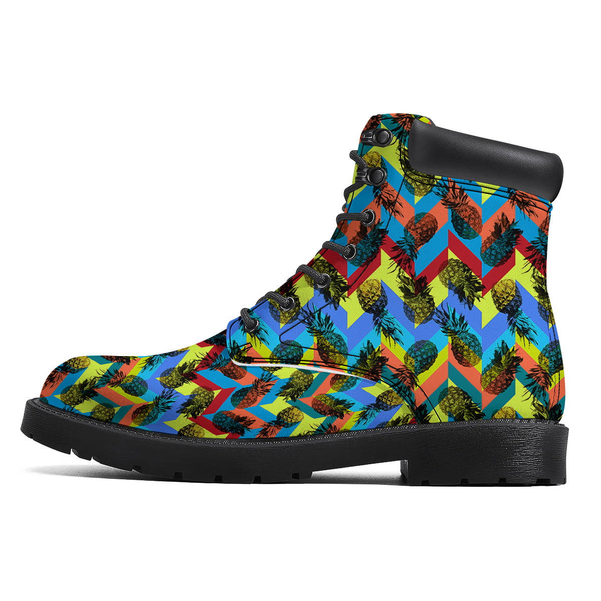 Pineapple Zigzag Print Pattern Boots-grizzshop