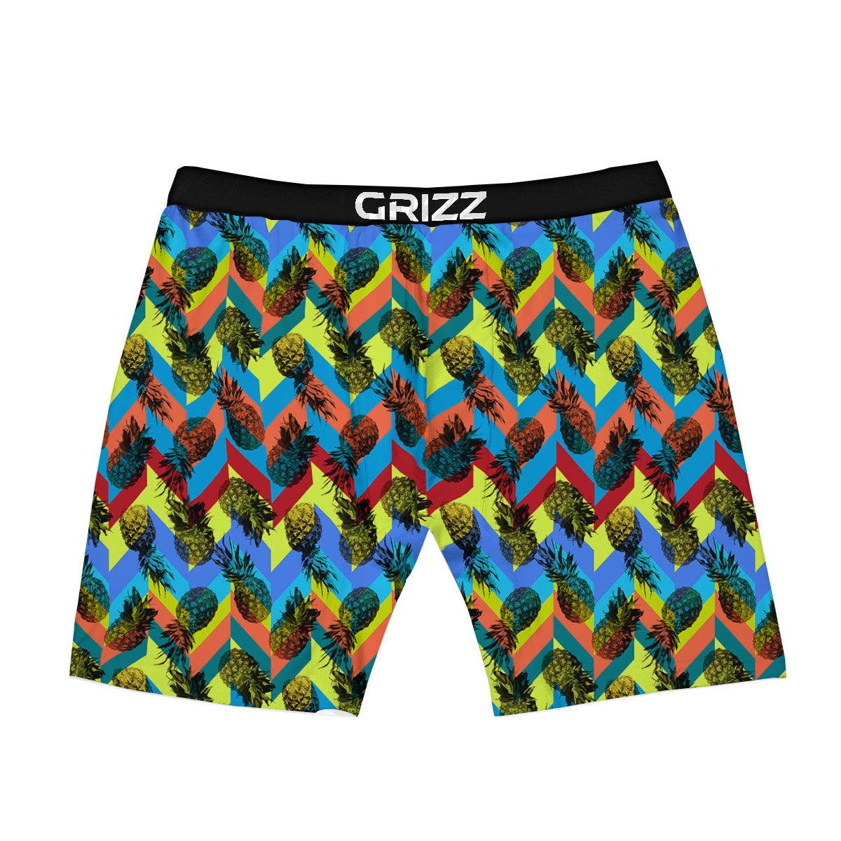 Pineapple Zigzag Print Pattern Boxer Briefs-grizzshop