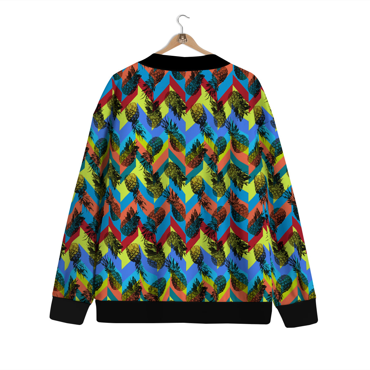 Pineapple Zigzag Print Pattern Cardigan-grizzshop