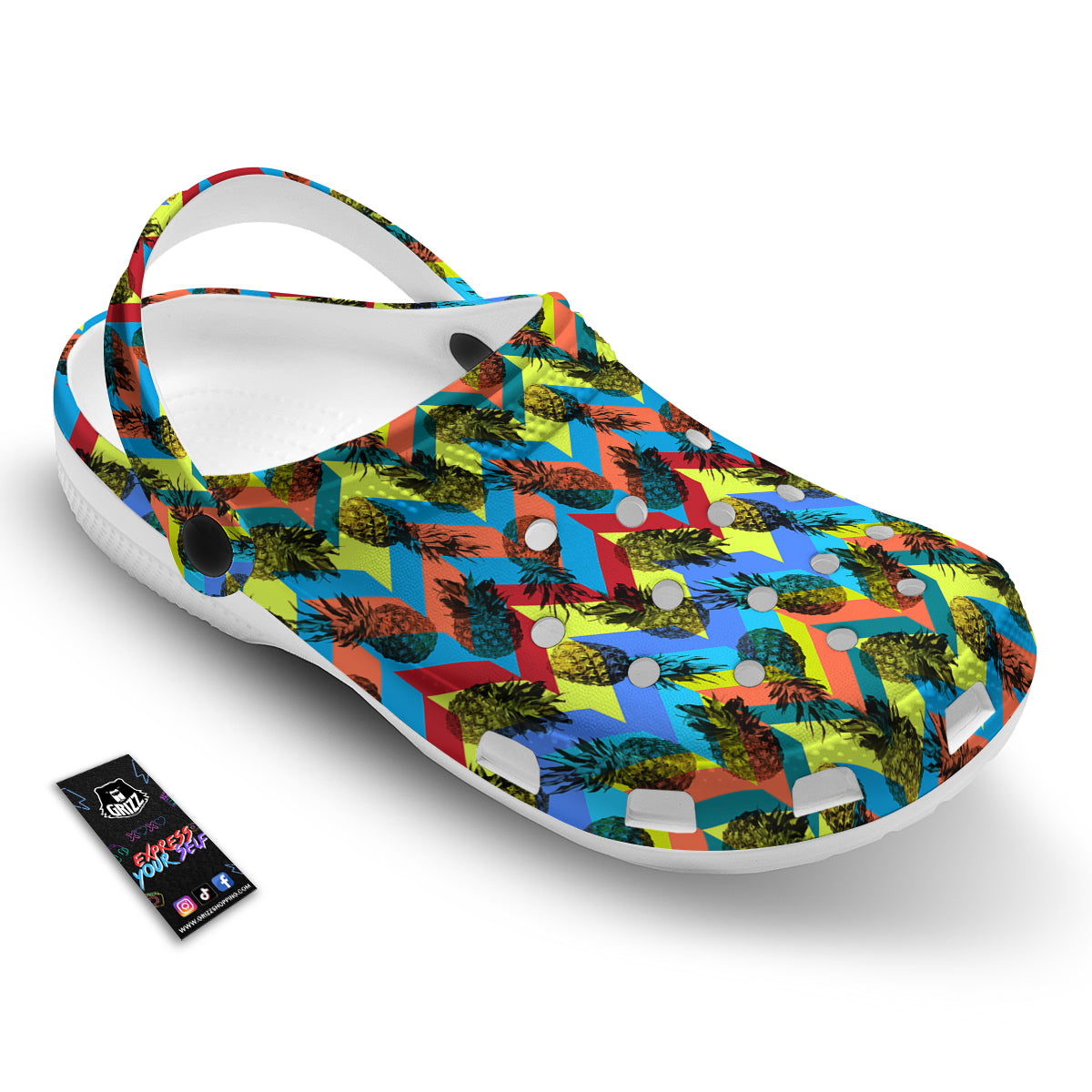 Pineapple Zigzag Print Pattern Clog-grizzshop
