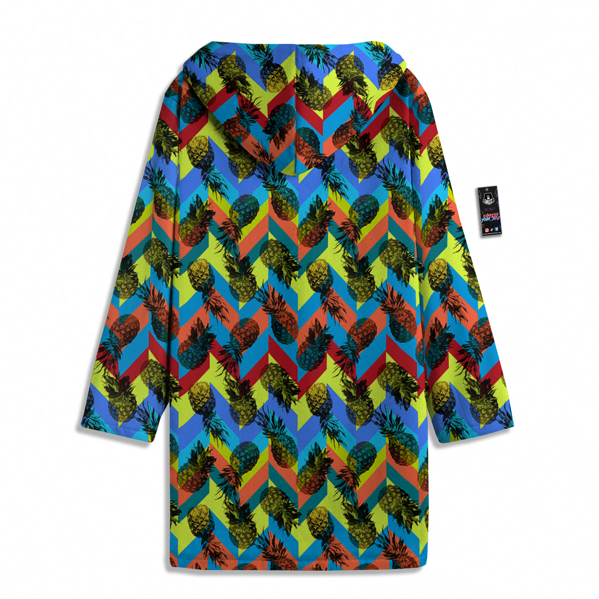 Pineapple Zigzag Print Pattern Men's Windbreaker Jacket-grizzshop