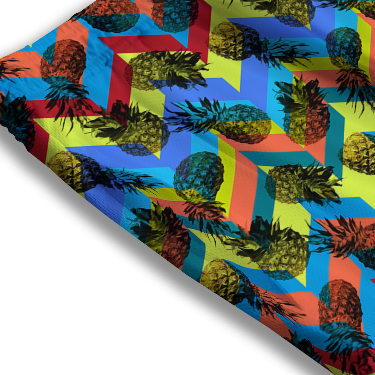 Pineapple Zigzag Print Pattern Mesh Shorts-grizzshop