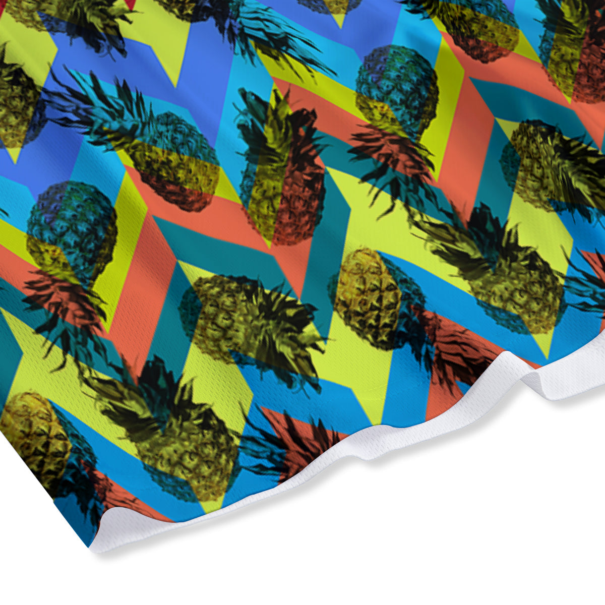 Pineapple Zigzag Print Pattern Mesh Shorts-grizzshop