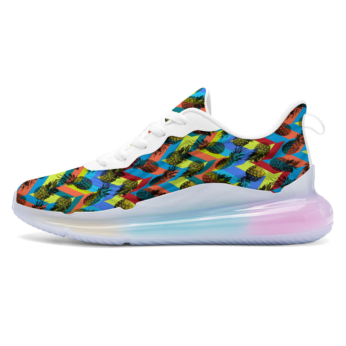 Pineapple Zigzag Print Pattern Running Sneakers-grizzshop