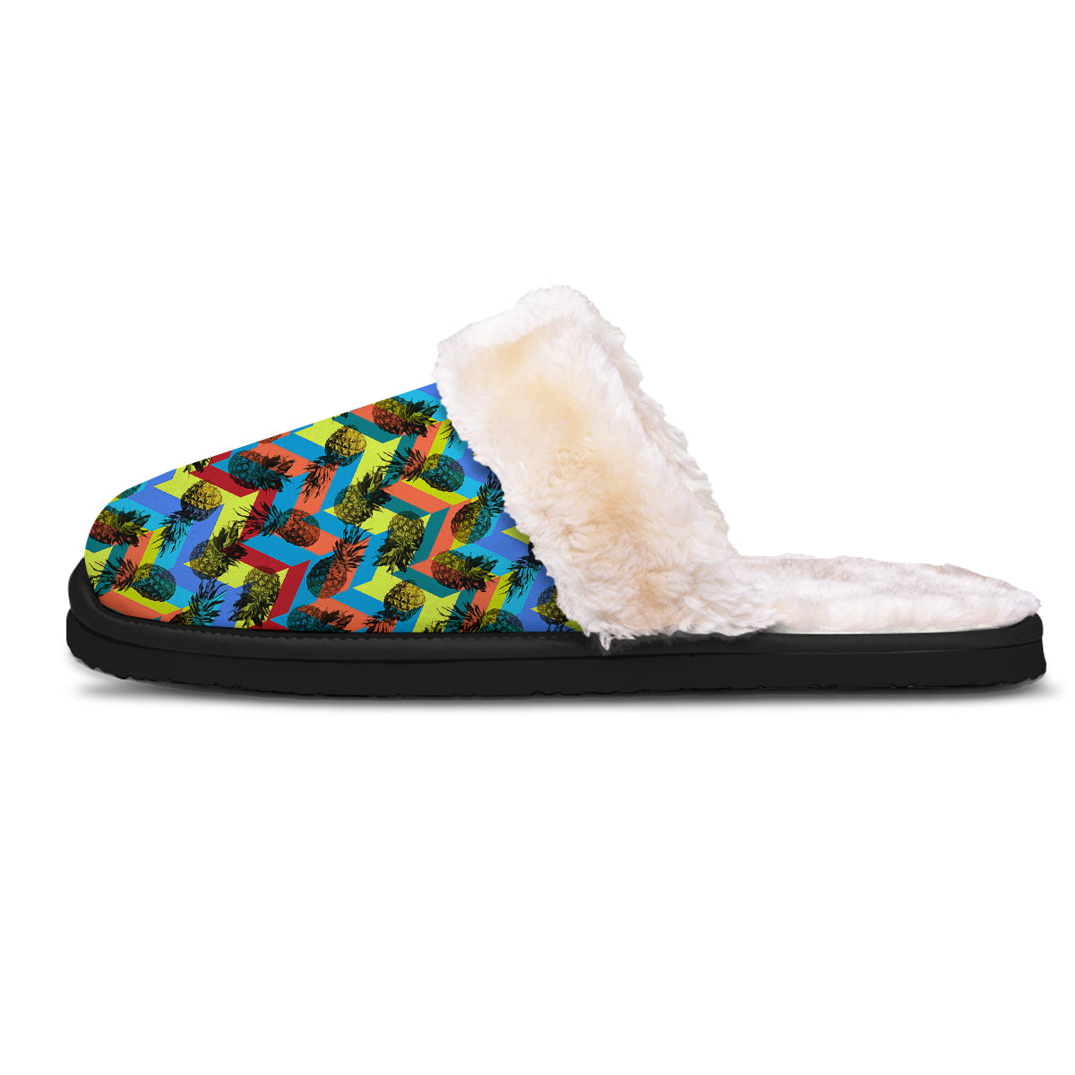 Pineapple Zigzag Print Pattern Slippers-grizzshop