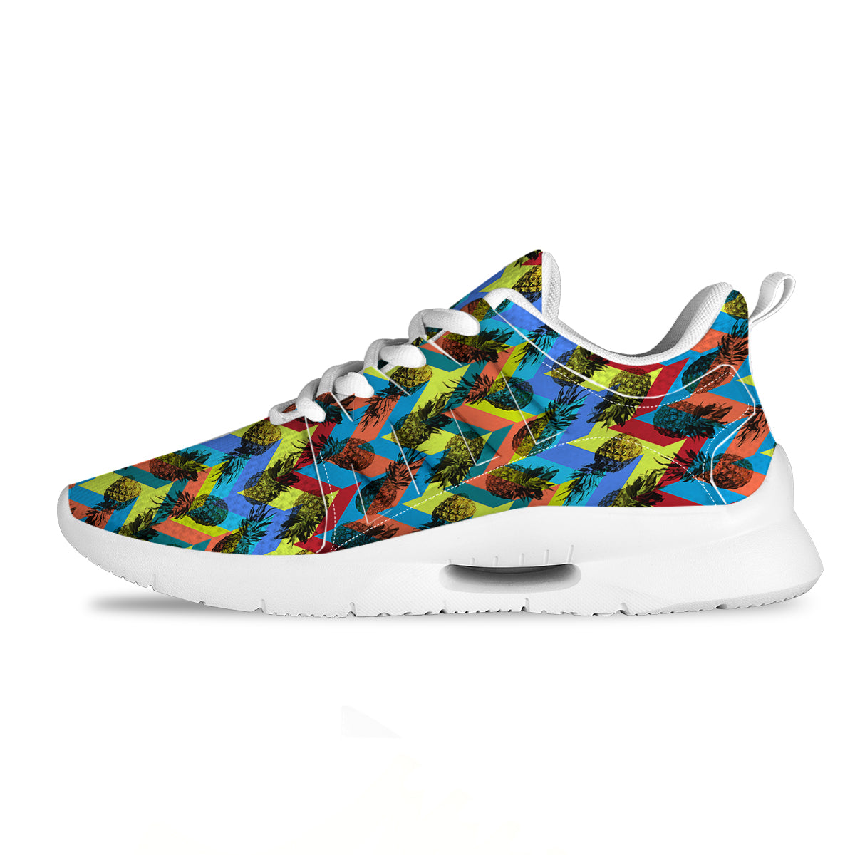Pineapple Zigzag Print Pattern Tennis Shoes-grizzshop