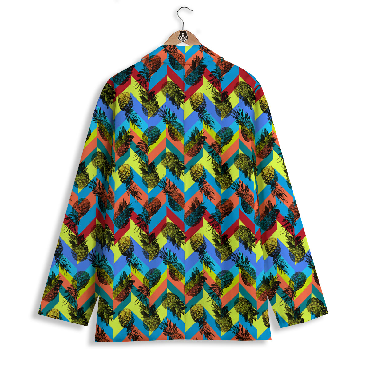 Pineapple Zigzag Print Pattern Women's Blazer-grizzshop