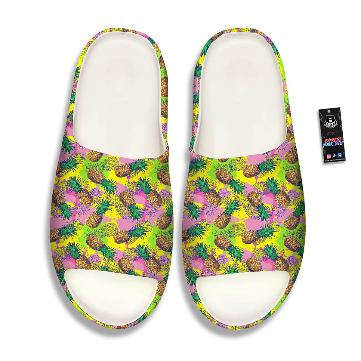 Pineapple Aloha Colorful Print Pattern Sandals-grizzshop