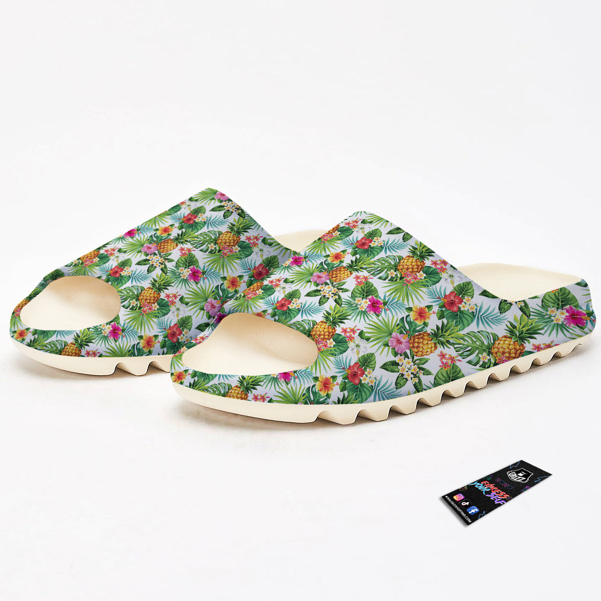 Pineapple Aloha Hawaiian Print Pattern Sandals-grizzshop
