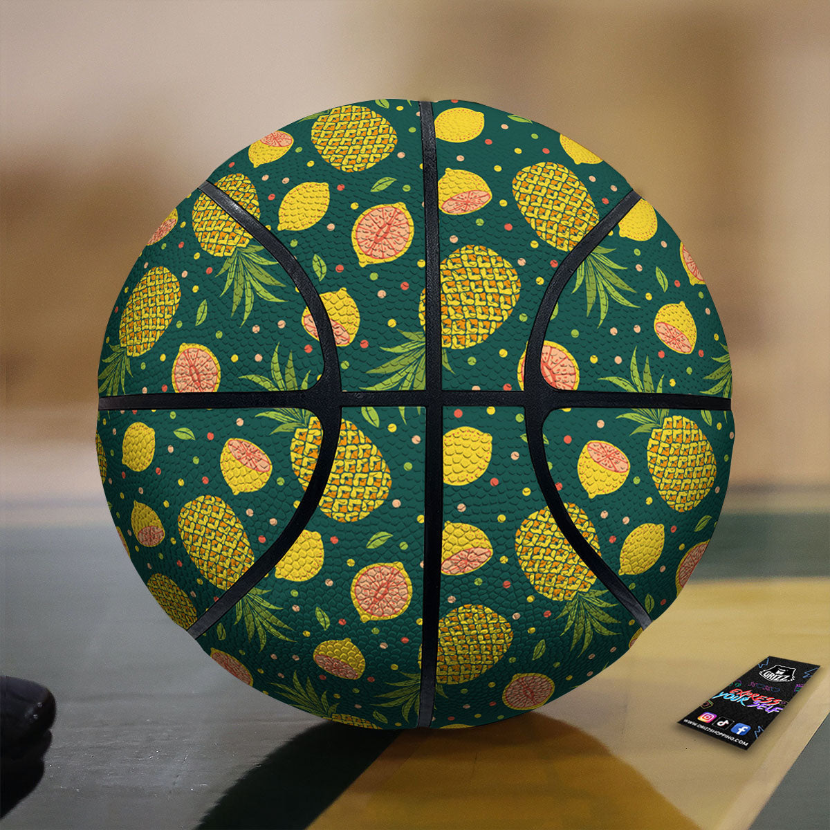 Pineapple Hawaiian Lime Print Pattern Basketball