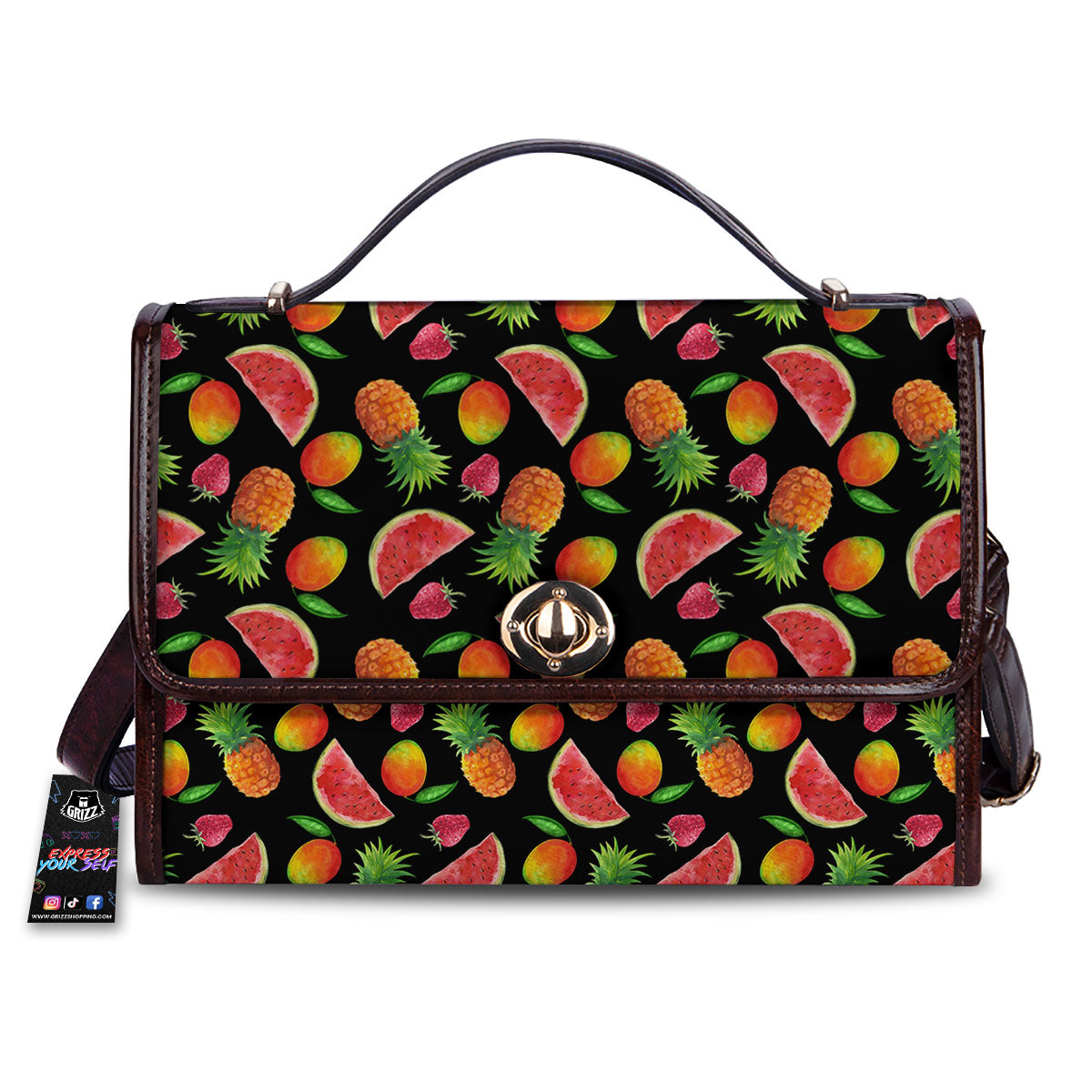 Pineapple Mix Fruit Print Pattern Women's Satchel Bag