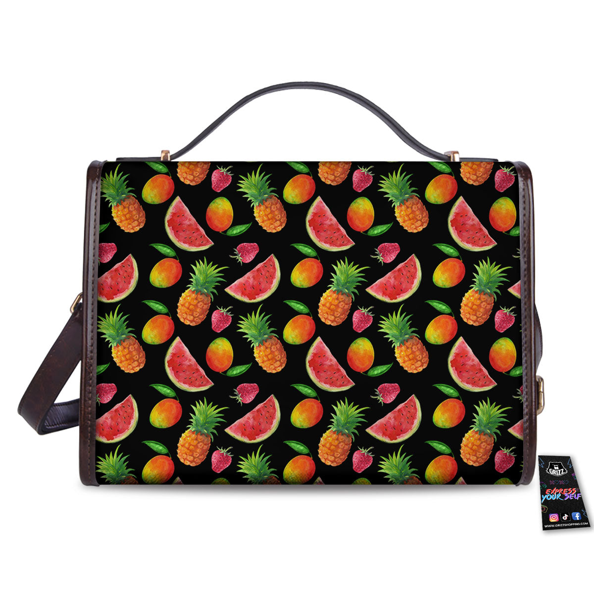 Pineapple Mix Fruit Print Pattern Women's Satchel Bag