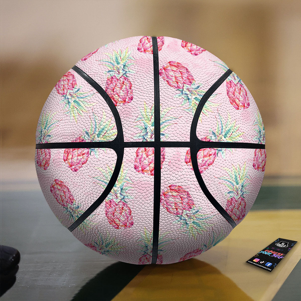 Pineapple Pastel Pink Print Pattern Basketball