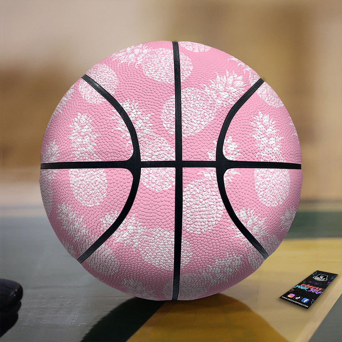 Patchwork Tropical Watercolor Print Pattern Basketball