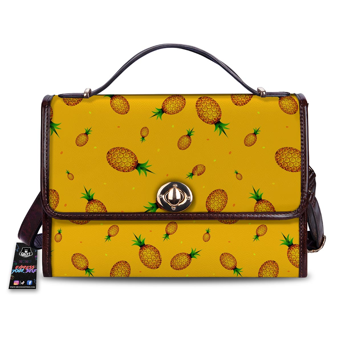 Pineapple Sand Beach Print Pattern Women's Satchel Bag