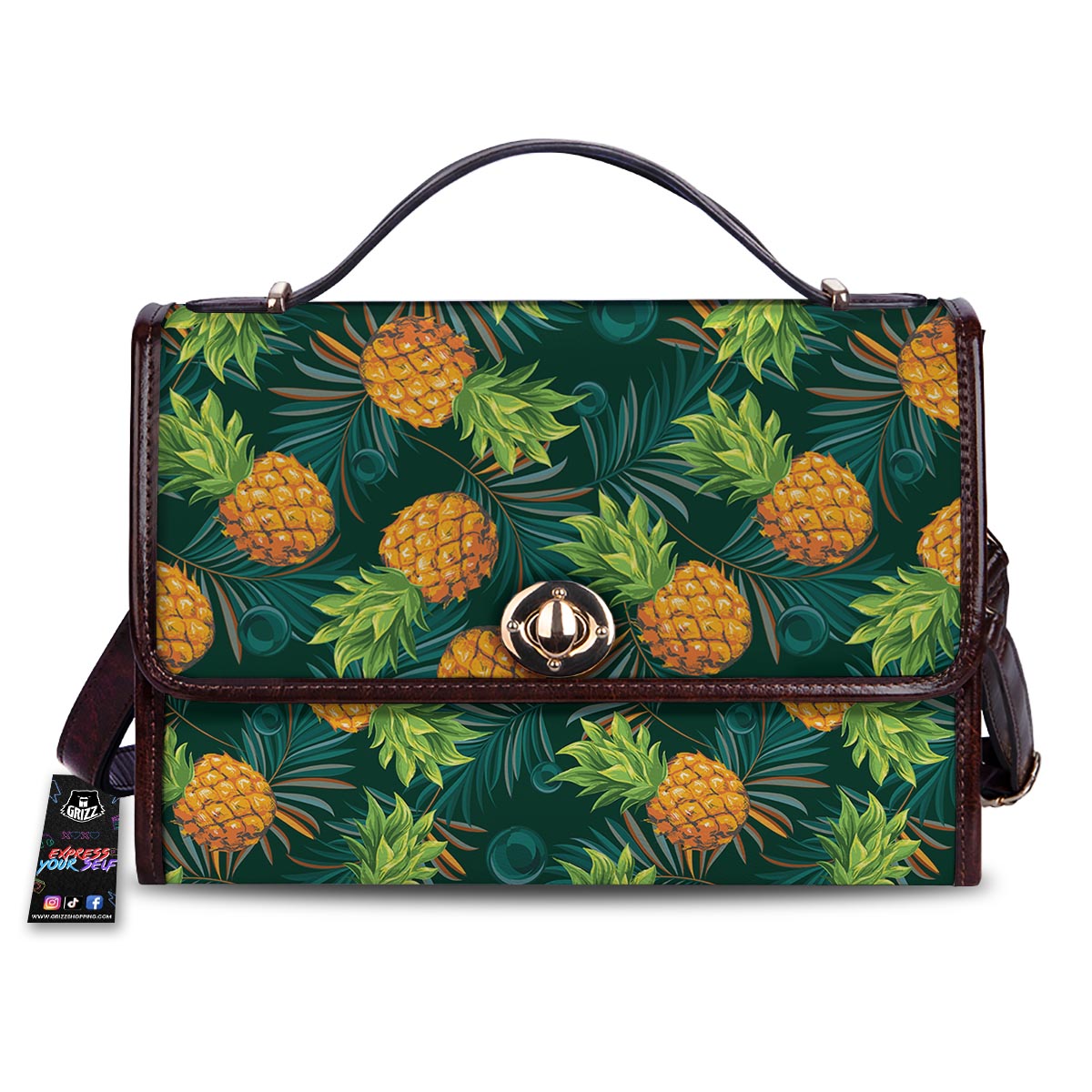 Pineapple Summer Print Pattern Women's Satchel Bag