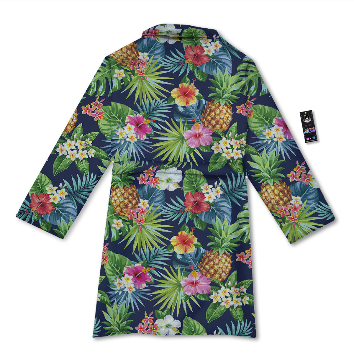 Pineapples Tropical Print Pattern Bathrobe-grizzshop