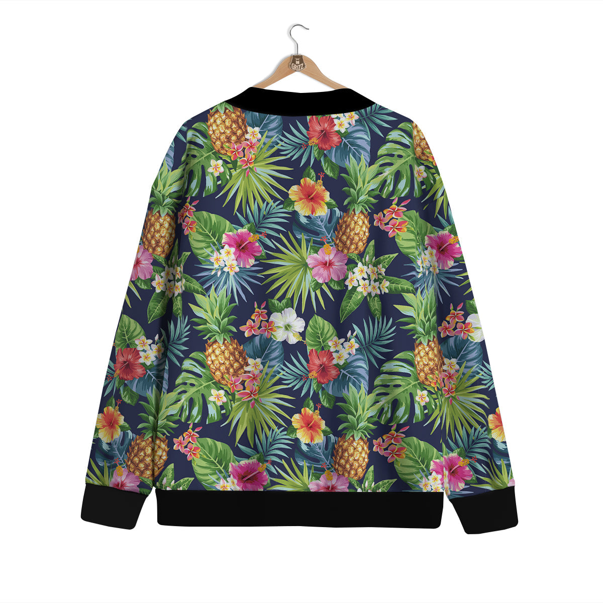 Pineapples Tropical Print Pattern Cardigan-grizzshop