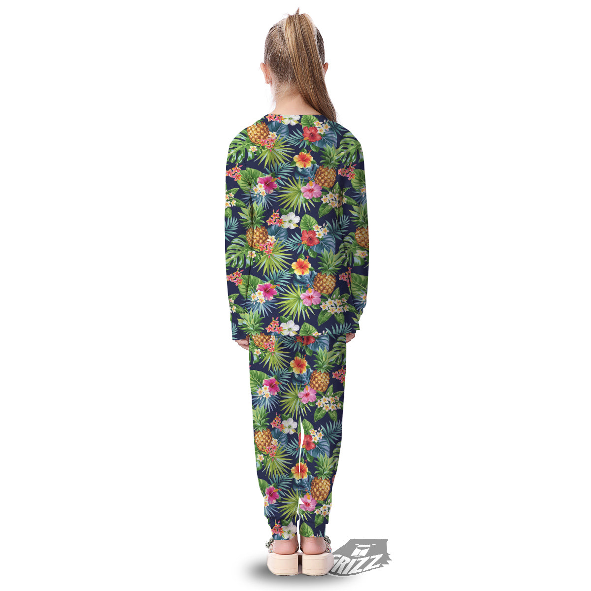 Pineapples Tropical Print Pattern Kid's Pajamas-grizzshop