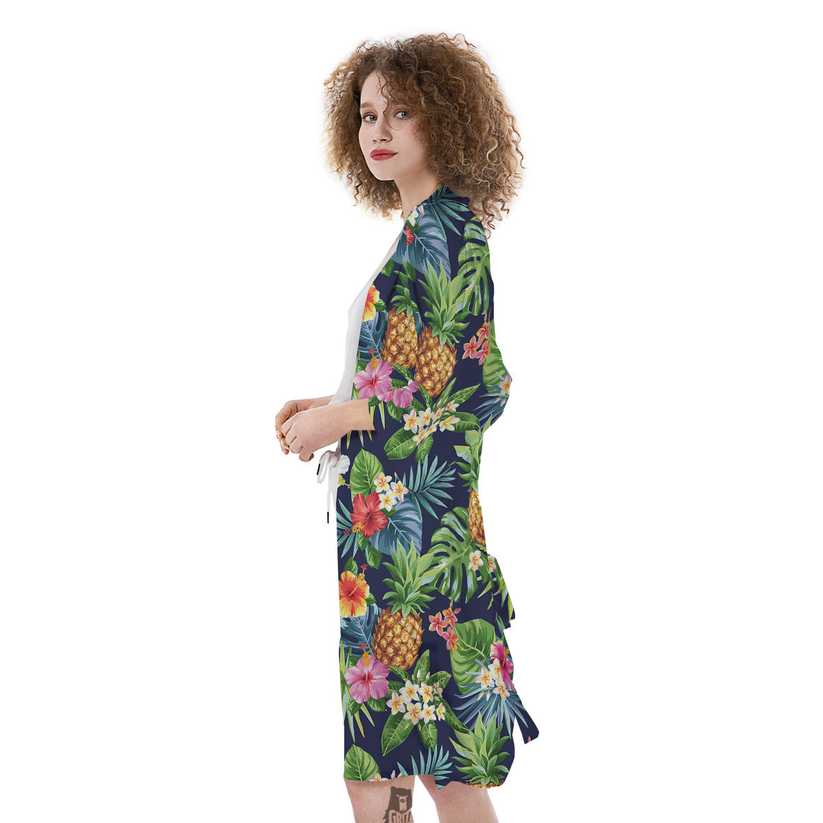 Pineapples Tropical Print Pattern Kimono-grizzshop
