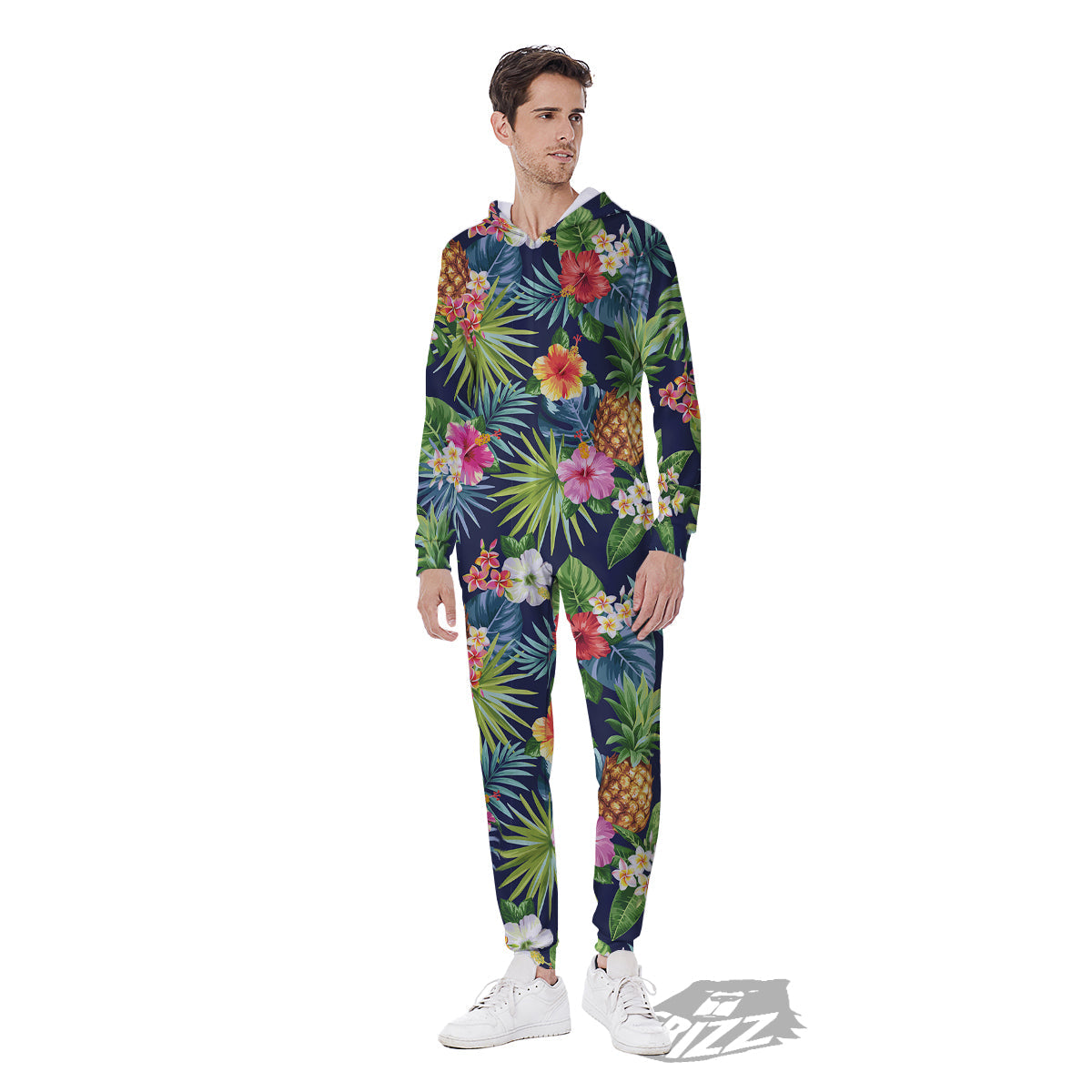 Pineapples Tropical Print Pattern Men's Jumpsuit-grizzshop