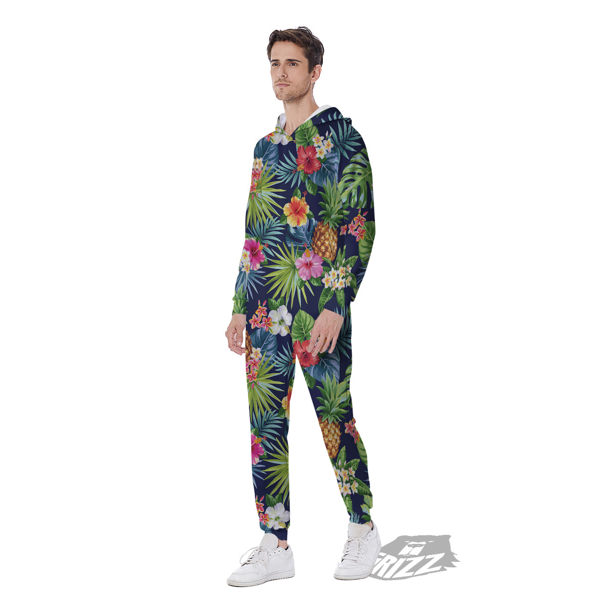 Pineapples Tropical Print Pattern Men's Jumpsuit-grizzshop
