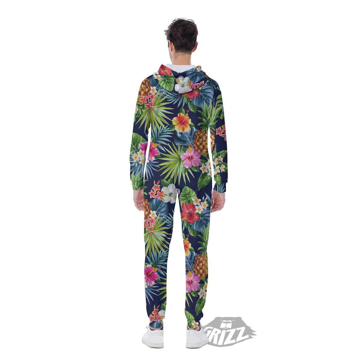 Pineapples Tropical Print Pattern Men's Jumpsuit-grizzshop
