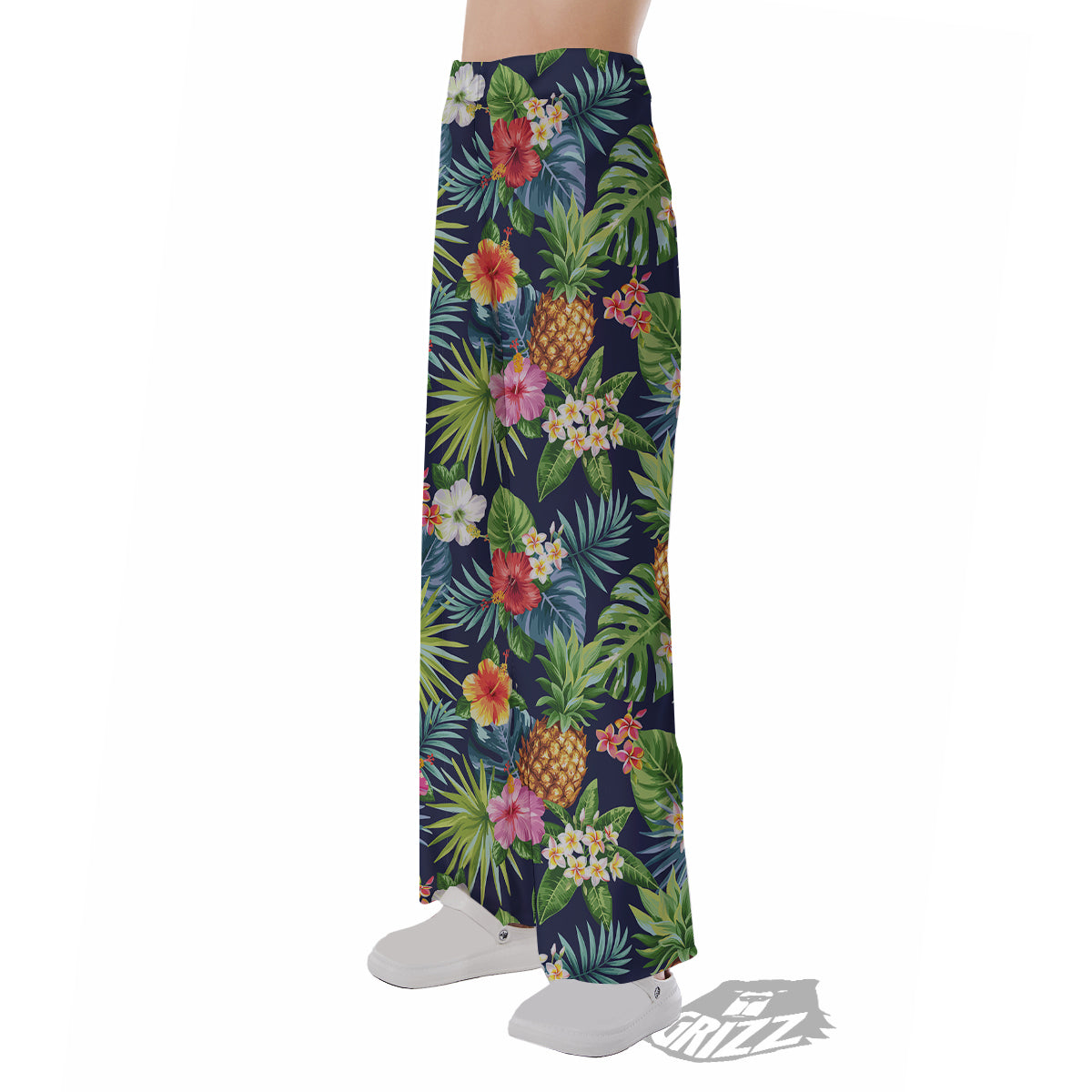 Pineapples Tropical Print Pattern Pajama Pants-grizzshop