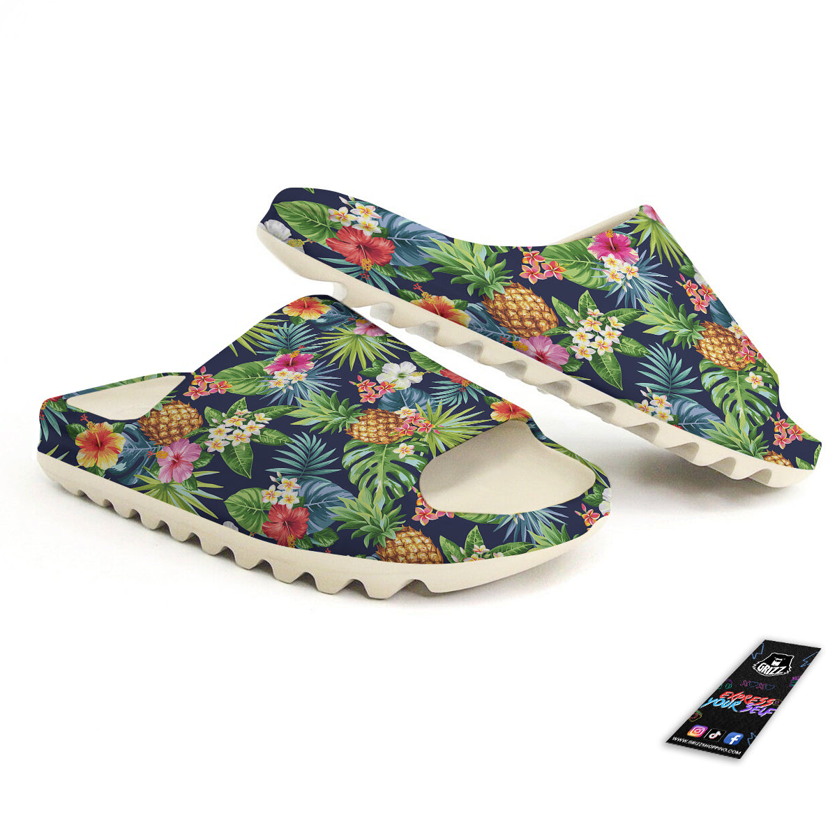 Pineapples Tropical Print Pattern Sandals-grizzshop