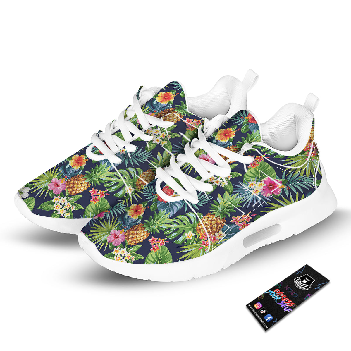 Pineapples Tropical Print Pattern Tennis Shoes-grizzshop