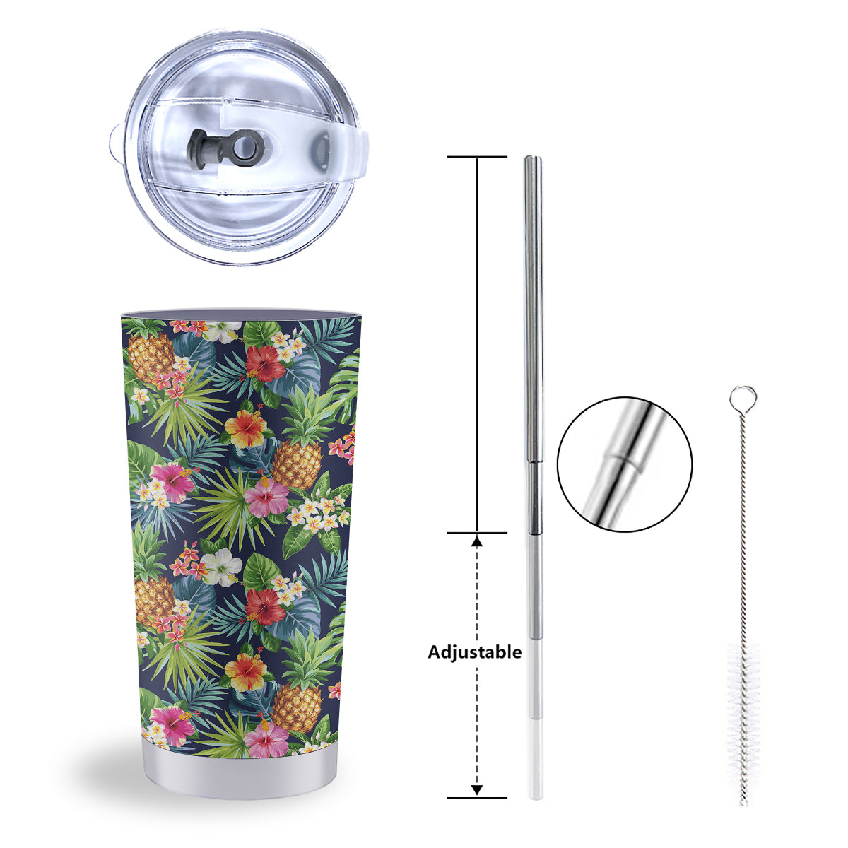 Pineapples Tropical Print Pattern Tumbler-grizzshop