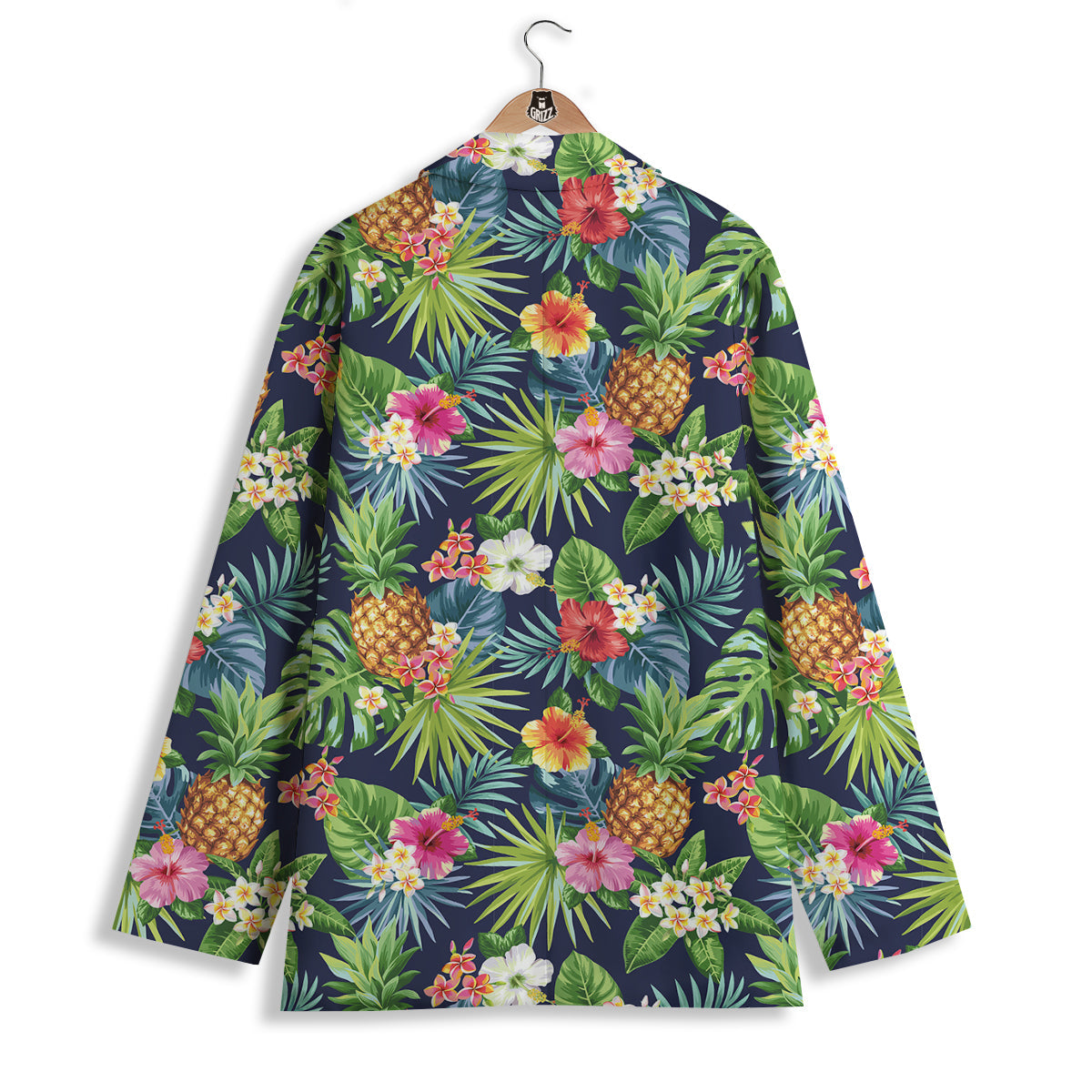Pineapples Tropical Print Pattern Women's Blazer-grizzshop