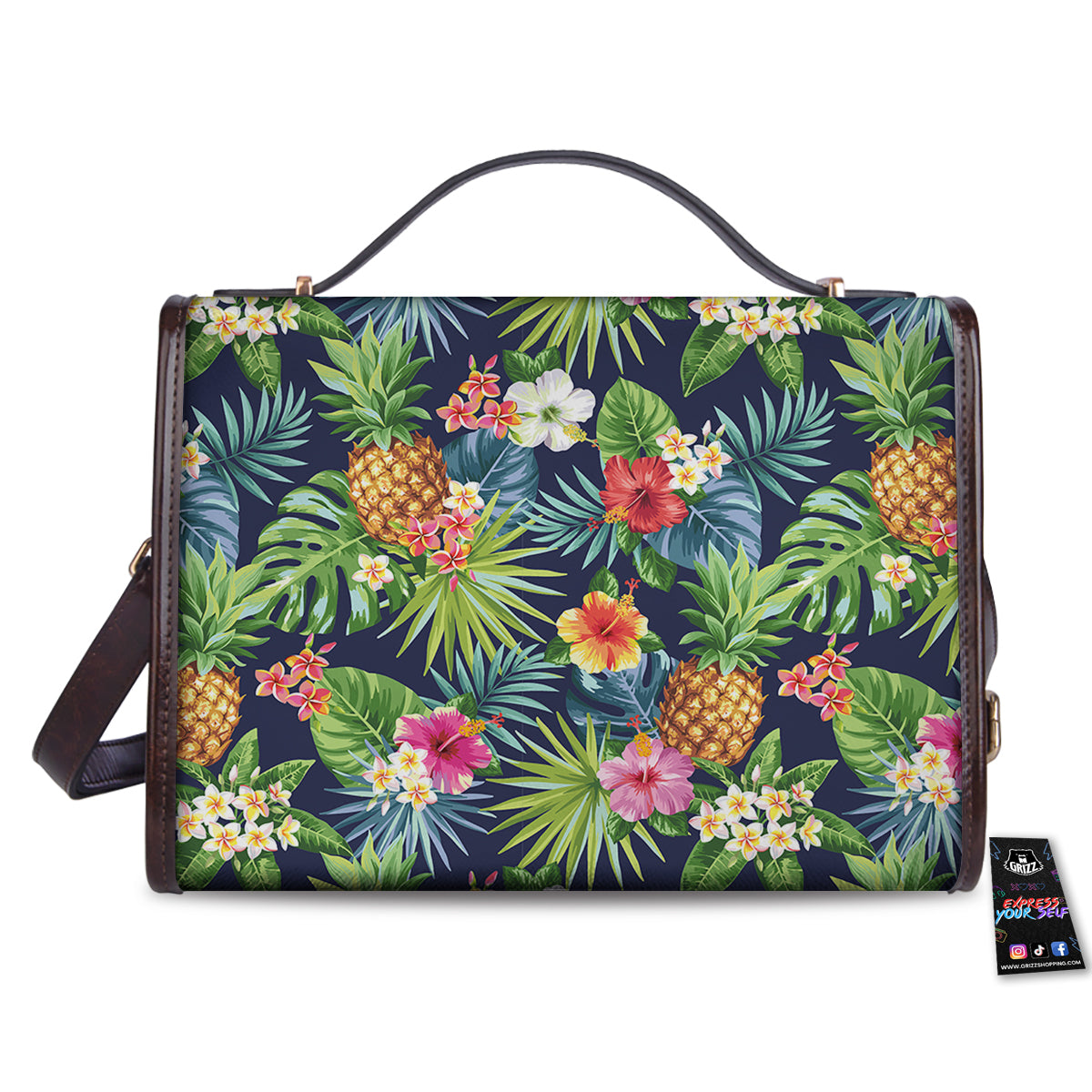 Pineapples Tropical Print Pattern Women's Satchel Bag-grizzshop