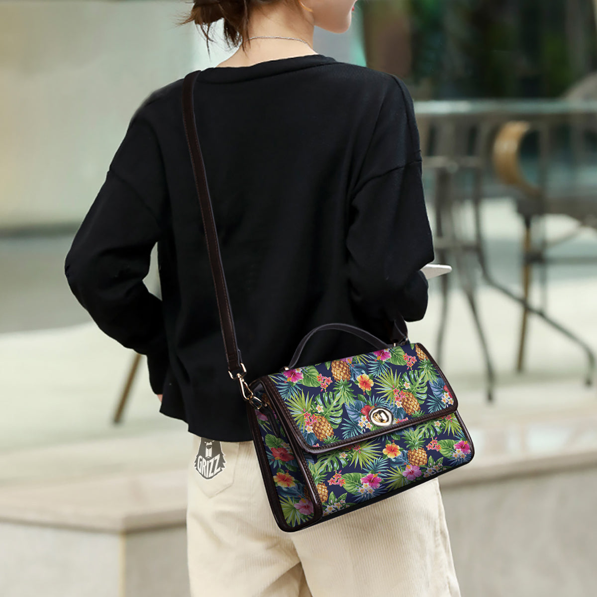 Pineapples Tropical Print Pattern Women's Satchel Bag-grizzshop