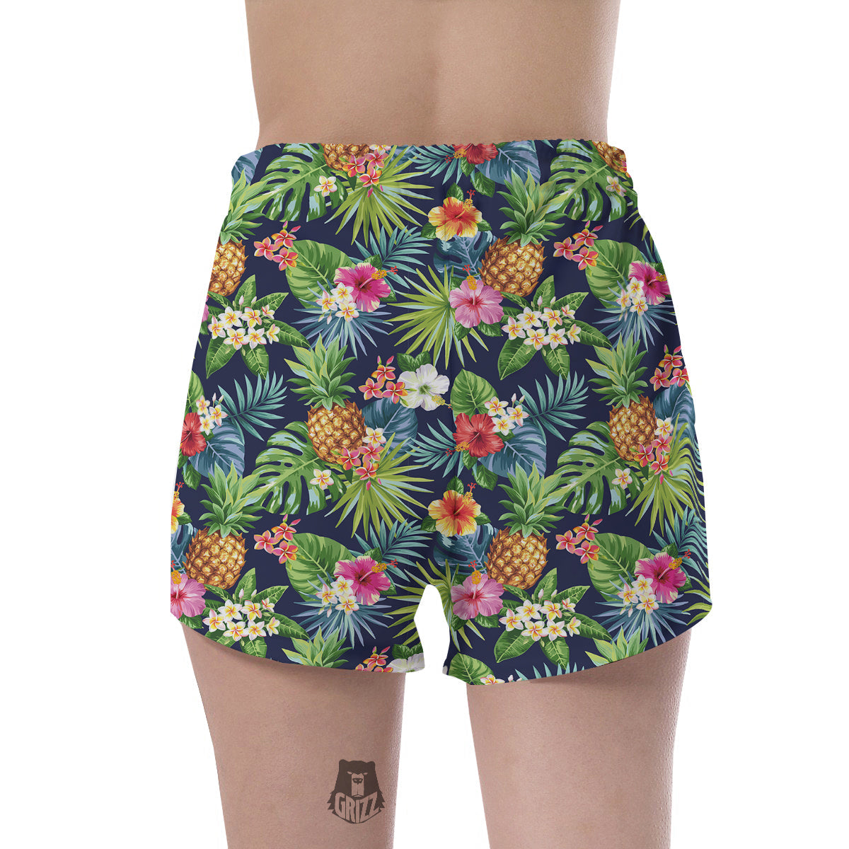 Pineapples Tropical Print Pattern Women's Shorts-grizzshop