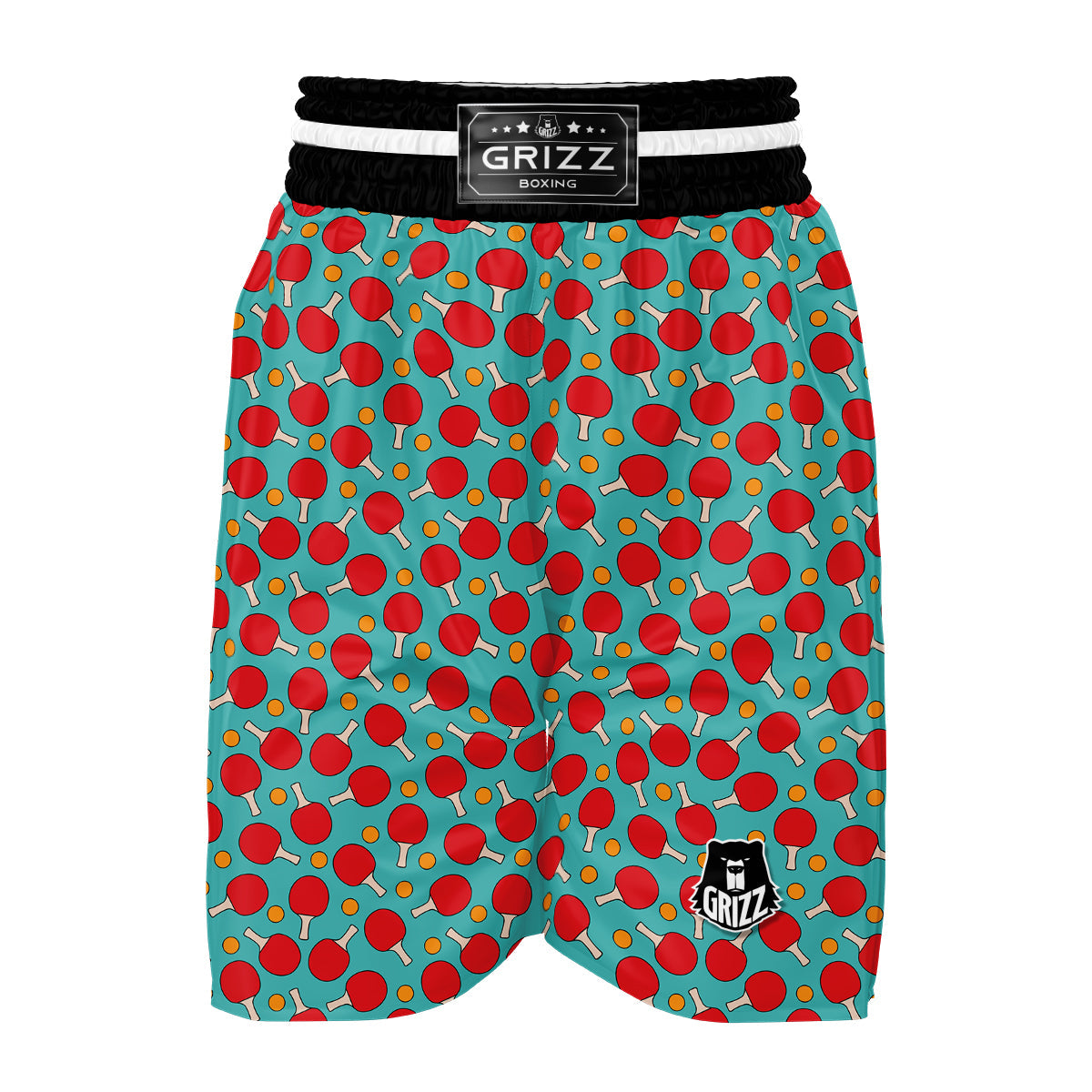 Pingpong And Ball Print Pattern Boxing Shorts-grizzshop