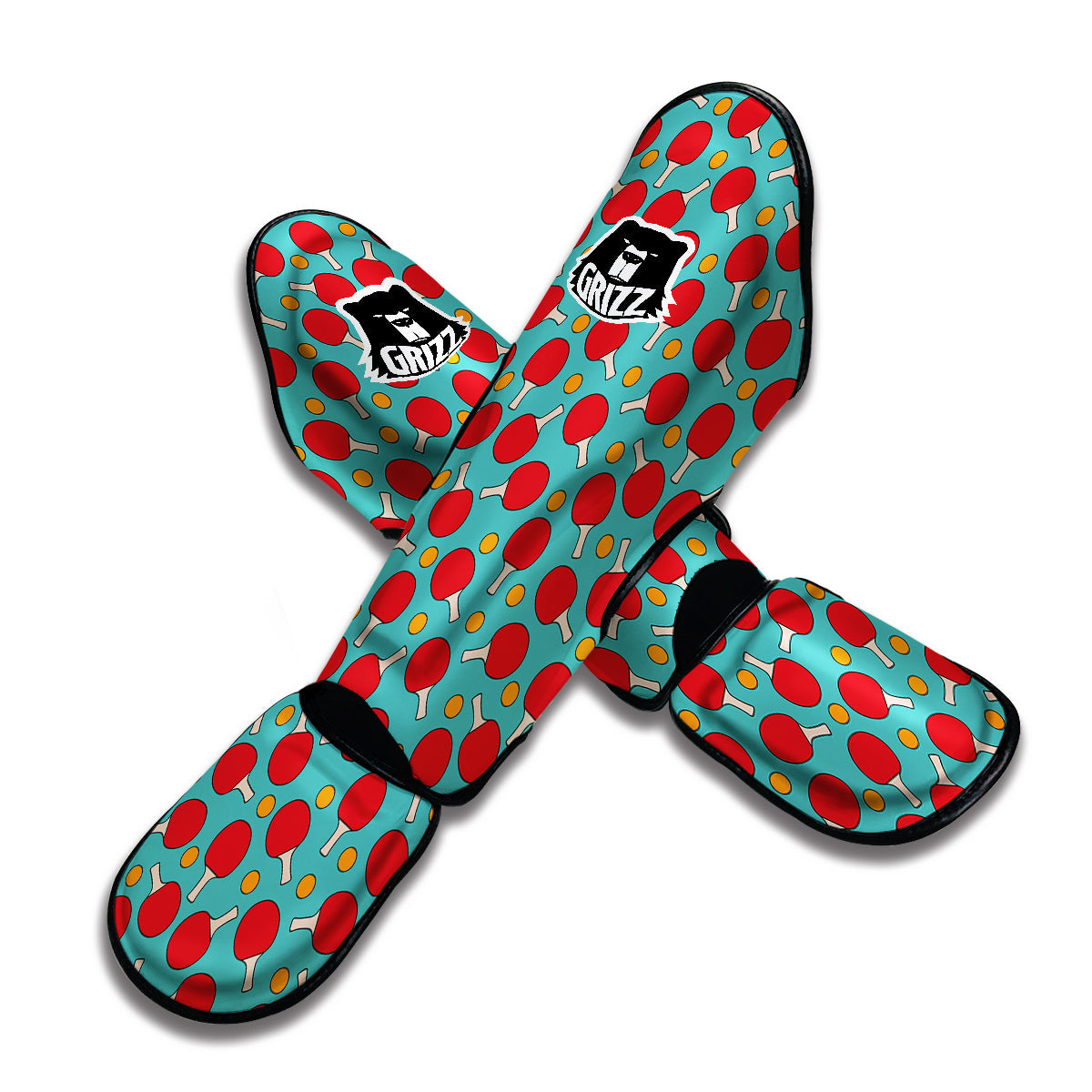 Pingpong And Ball Print Pattern Muay Thai Shin Guards-grizzshop