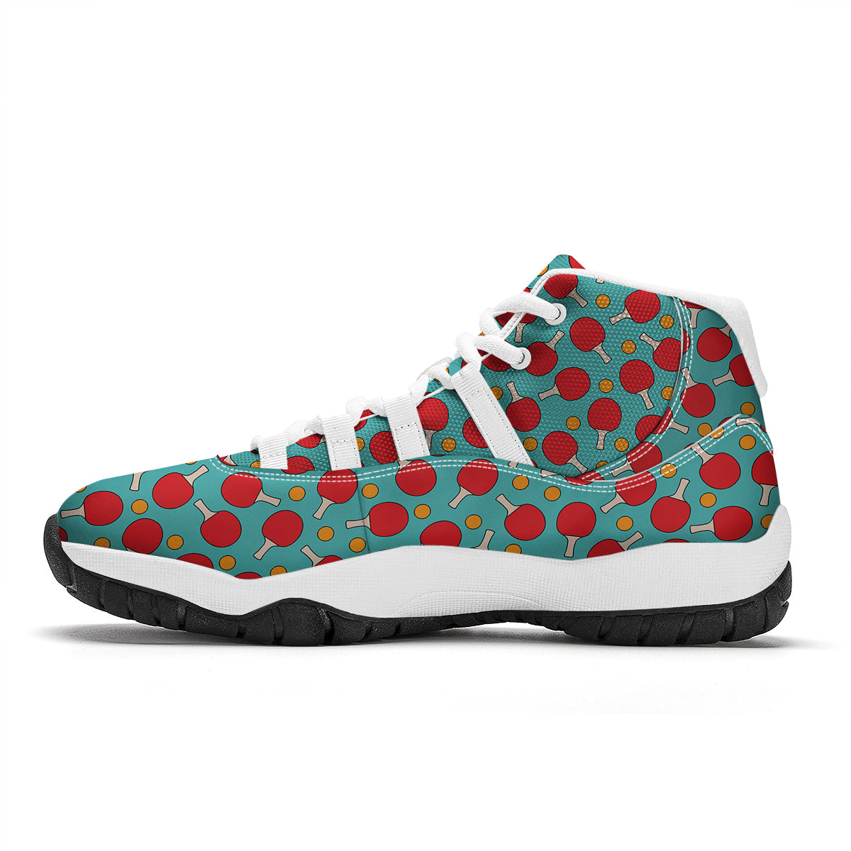 Pingpong And Ball Print Pattern White Bball Shoes-grizzshop