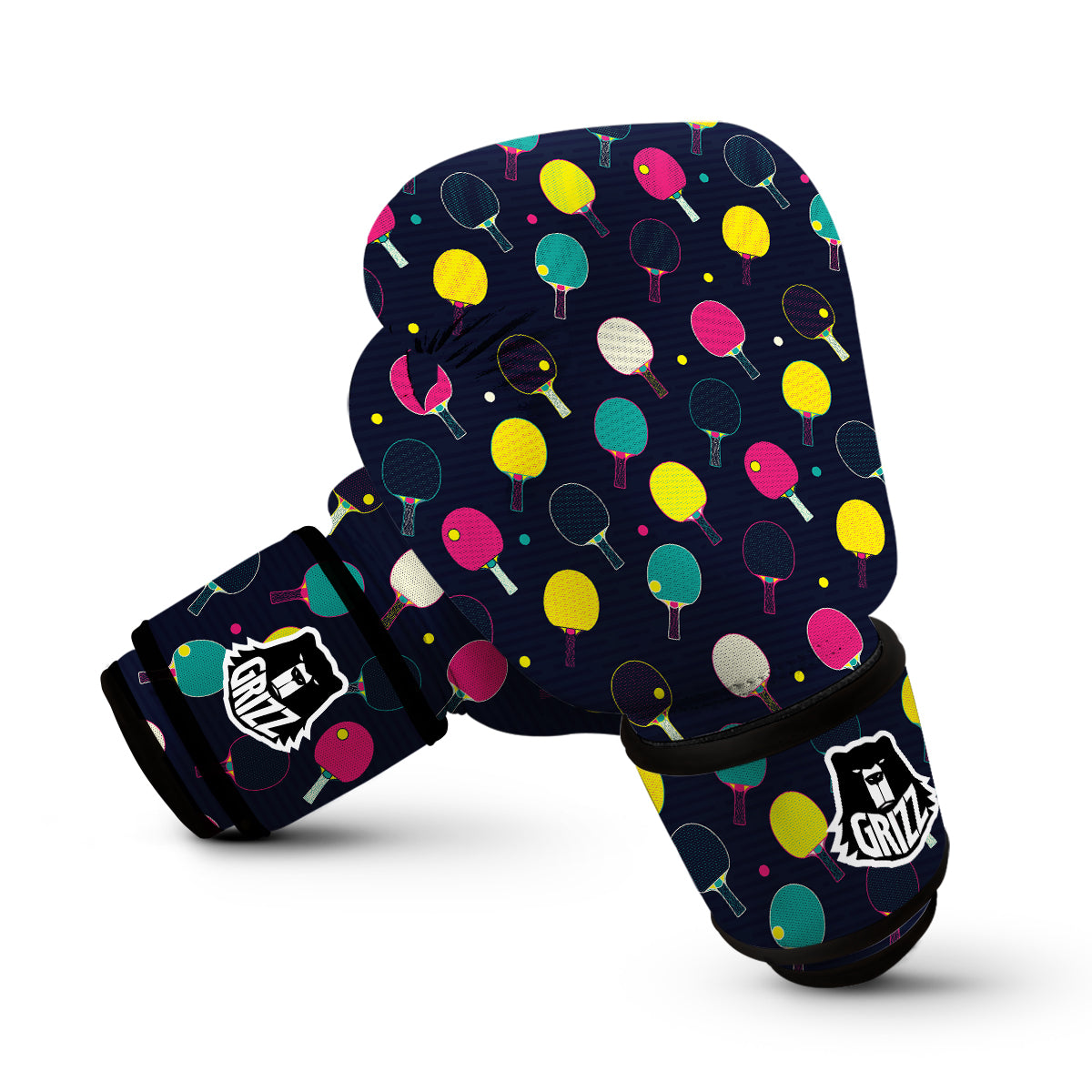 Pingpong Pop Colorful Print Pattern Boxing Gloves-grizzshop