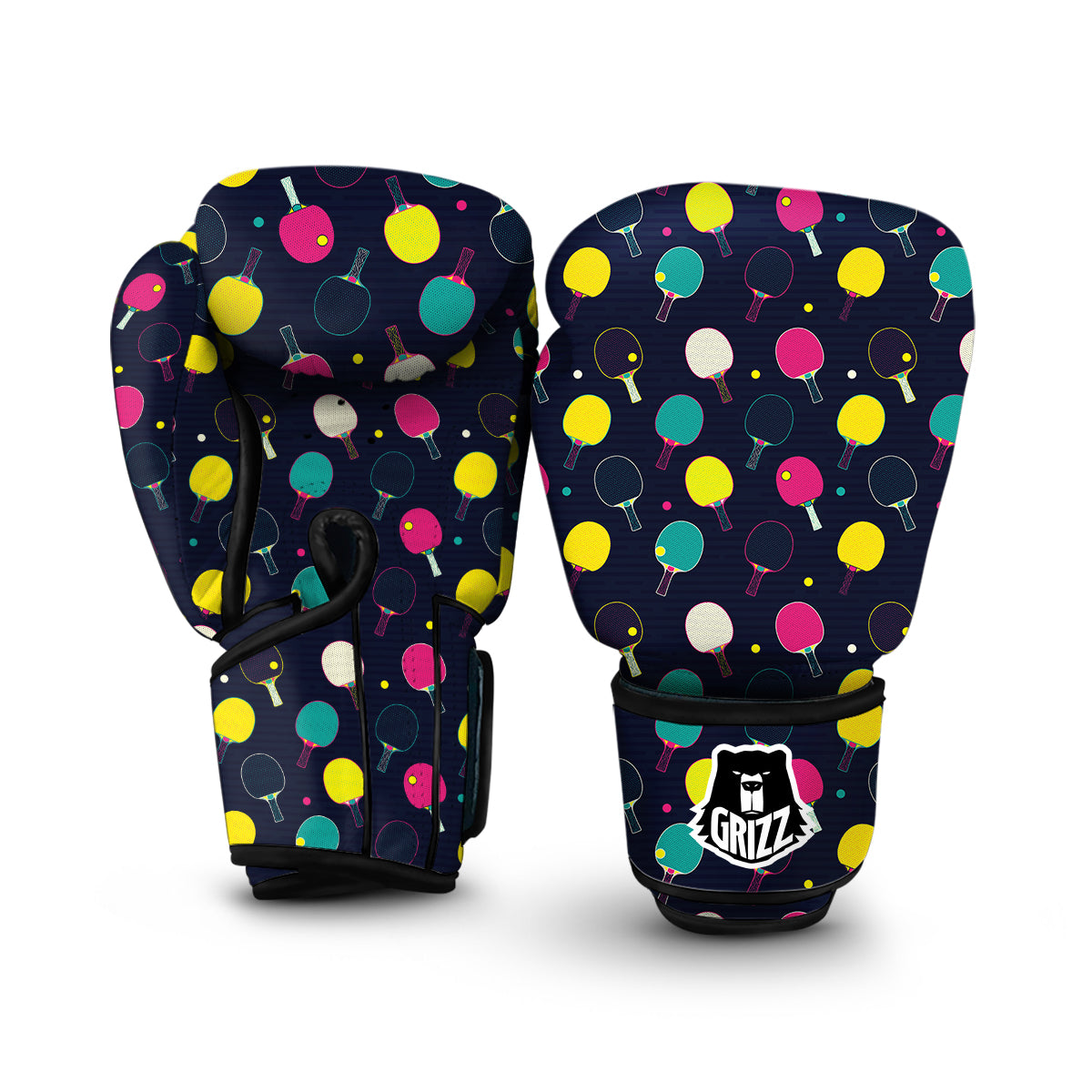 Pingpong Pop Colorful Print Pattern Boxing Gloves-grizzshop